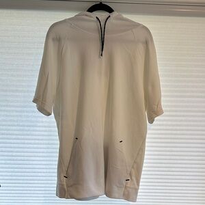 Old Navy Men's White Half-Zip Short Sleeve Hoodie